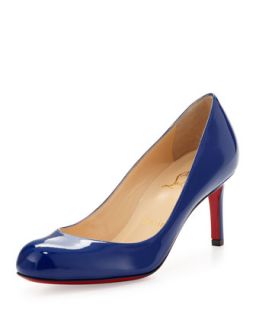 Simple Leather Red Sole Pump, Blue   Christian Louboutin