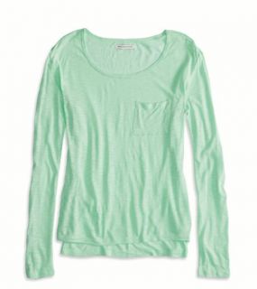 Cupcake Green AE Long Sleeve Pocket T Shirt, Womens XXL