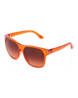 Frederico Square Sunglasses, Shiny Orange
