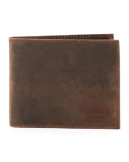 Leather Bi Fold Wallet, Brown