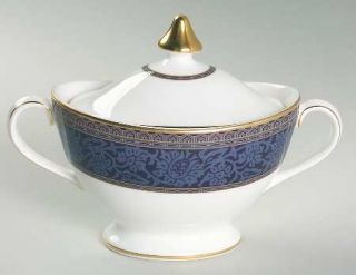 Royal Doulton English Brocade Sugar Bowl & Lid, Fine China Dinnerware   Bone, Wh