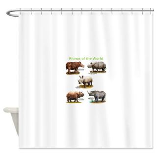  Rhinos of the World Shower Curtain  Use code FREECART at Checkout