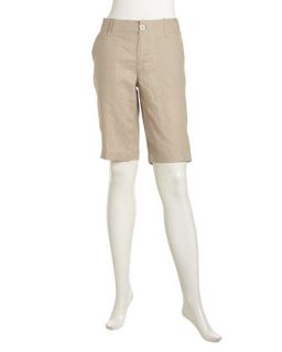 Relaxed Linen Walking Shorts, Harvest Brown