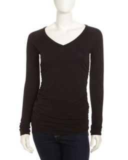 Ruched Detail Long Sleeve Tee