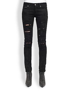 Saint Laurent Distressed Jeans   Noir