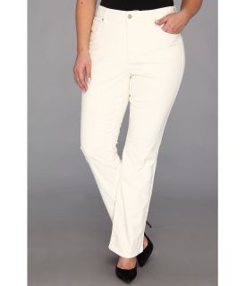 NYDJ Plus Size Plus Size Marilyn Straight Leg Stretch Corduroy Womens Jeans (White)