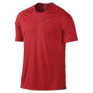Nike Miler UV Mens Running Shirt   Light Crimson