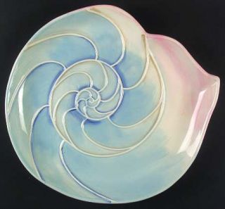 Pfaltzgraff Beachcomber 16 Nautilus Shape Platter, Fine China Dinnerware   Blue