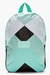 Marc By Marc Jacobs Aqua And Black Canvas Diamond Mountain Backpack