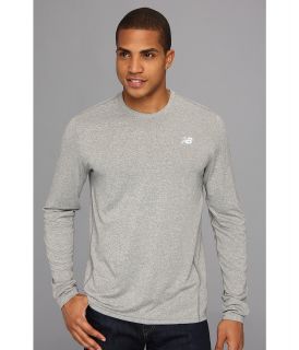 New Balance Heathered L/S Shirt Mens Long Sleeve Pullover (Gray)