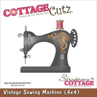 Cottagecutz Die 4x4in vintage Sewing Machine