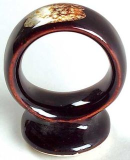 Pfaltzgraff Gourmet Brown Napkin Ring, Fine China Dinnerware   Brown Drip Design