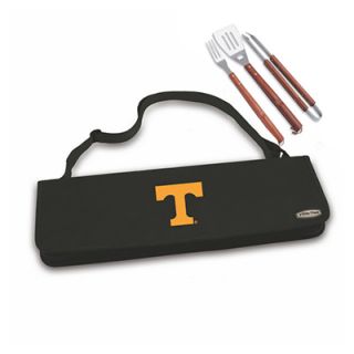 Picnic Time 3 Piece Carry Tote   Spatula, Tongs, Fork, Logo on Black