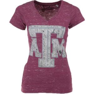 Texas A&M Aggies NCAA Womens Antique Vneck Tri Burnout T Shirt