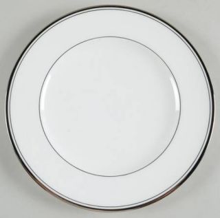 Noritake Fairbanks Salad Plate, Fine China Dinnerware   Bone, White, Platinum Tr
