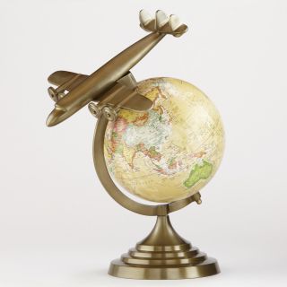Antique Brass Plane Globe   World Market