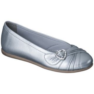 Girls Rachel Shoes Gemma Ballet Flats   Silver 1