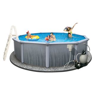 Swim Time 52 in. Martinique Oval 7 in. Top Rail Pool Package Multicolor  