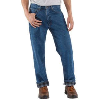 Carhartt Relaxed Fit Flannel Lined Jeans   40in. Waist x 36in. Inseam, Dark