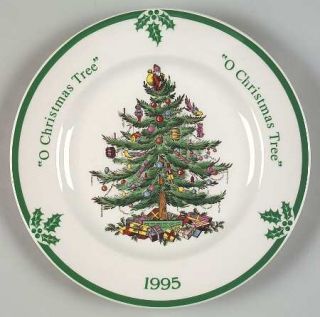 Spode Christmas Tree Green Trim 1995 Collector Plate, Fine China Dinnerware   Ne