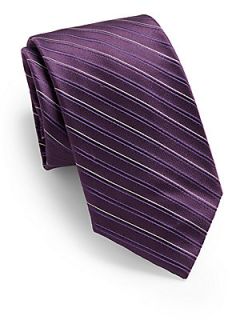 Tonal Striped Silk Tie   Purple