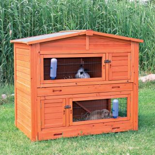 TRIXIE 2 Story Rabbit Hutch With Attic   Large Multicolor   62323