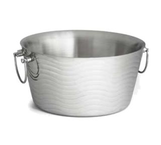 Tablecraft 14 1/2 Wave Ice Bucket   Double Wall, Stainless