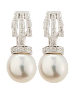 Granulated Bale South Sea Pearl Earrings