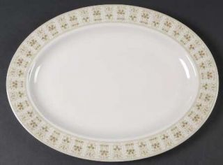 Royal Doulton Samarra 13 Oval Serving Platter, Fine China Dinnerware   Green De