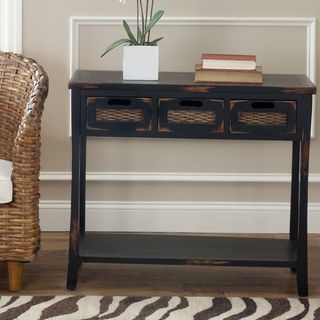 Safavieh Corby Distressed 3 drawer Black Console Table