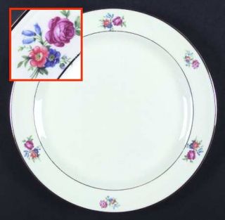 Cunningham & Pickett Dresden Luncheon Plate, Fine China Dinnerware   Floral Spra