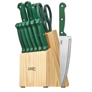 Ginsu Essentials Series 14 piece Green Cutlery Set