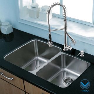 Vigo All in one 32 inch Stainless Steel Kitchen Sink And Chrome Faucet Set