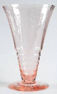 Cambridge Cleo Pink (Stem #3077) Iced Tea   Pink, Stem #3077, Etched Swags