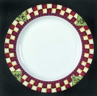 Thomson Country Home 11 Round Platter/Chop Plate, Fine China Dinnerware   Red/W