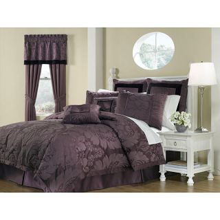 Lorenzo Purple 8 piece Queen size Comforter Set