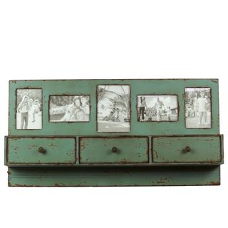 Green Wooden Shelf Picture Frame (29.25 inches long x 4 inches wide x 14.75 inches highFor decorative purposes only WoodSize 29.25 inches long x 4 inches wide x 14.75 inches highFor decorative purposes only)
