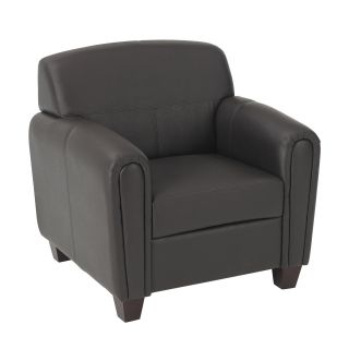 Office Star Products Pillar Espresso Faux Leather Club Chair (Espresso Weight capacity 300 lbs Dimensions 33 inches high x 33 inches wide x 31.25 inches deep Seat size 19.5 inches wide x 20.75 inches deep Back size 29.75 inches wide x 18.75 inches hig