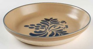 Pfaltzgraff Folk Art Pie/Baking Plate, Fine China Dinnerware   Blue Floral Desig