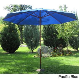 Commercial Grade 13 foot Wood Market Umbrella With Base