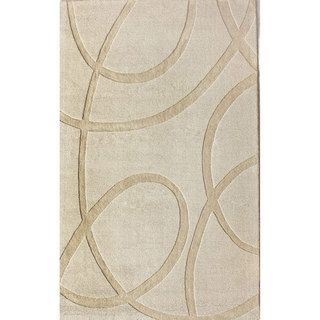 Nuloom Handmade Neutrals And Textures Ribbons Ivory Wool Rug (6 X 9) (IvoryPattern AbstractTip We recommend the use of a non skid pad to keep the rug in place on smooth surfaces.All rug sizes are approximate. Due to the difference of monitor colors, so