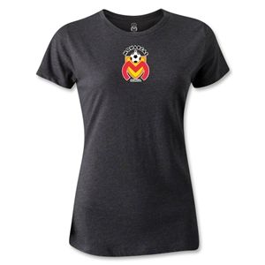 hidden Morelia Monarcas Logo Womens T Shirt (Dark Gray)