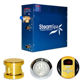 SteamSpa IN450GD Indulgence 4.5kw Steam Generator Package in Polished Brass