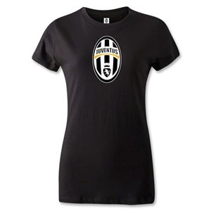 hidden Juventus Badge Womens T Shirt (Black)
