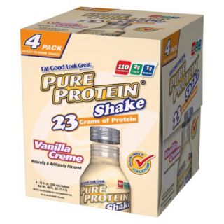 Pure Protein Vanilla Creme Shake 12 oz   4 Bottles