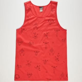 Dudes Mens Tank Red In Sizes Medium, Small, Large, Xx Large, X Large For