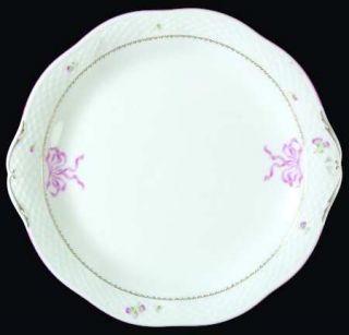 Lenox China Petite Suite Handled Cake Plate, Fine China Dinnerware   Pink Ribbon