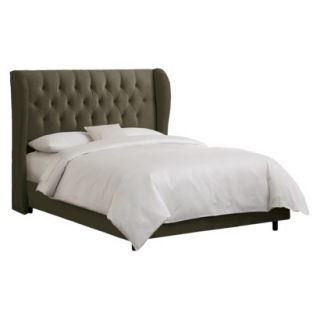 Skyline Queen Bed Brompton Wingback Bed   Pewter