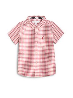 Burberry Toddlers Gingham Shirt   Crimson Pink