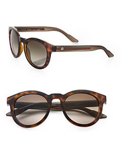 Gucci Vintage Inspired Round Acetate Sunglasses   Medium Brown